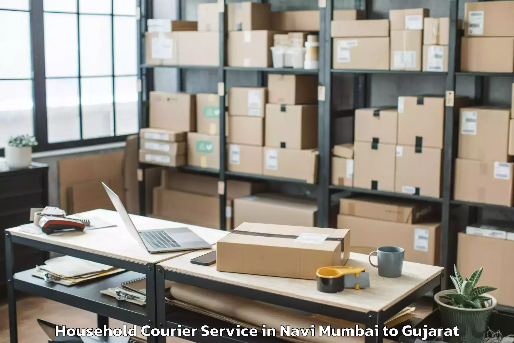 Professional Navi Mumbai to Sankheda Household Courier